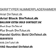 Nummerpladeramme med egen tekst - SE, NO, DE, NL (ikke DK) Nummerpladeramme med egen tekst - SE, NO, DE, NL (ikke DK)